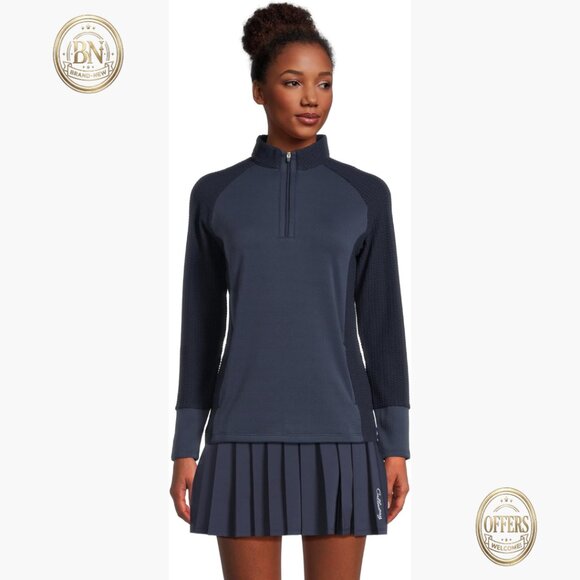 Polyester Blend Golf Pullover with UPF50 and Water Repellent